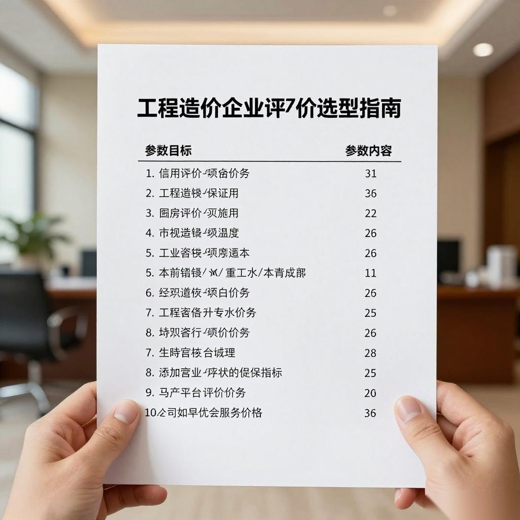 工程造价咨询企业信用评价选型指南：参数对比与实践要点全攻略