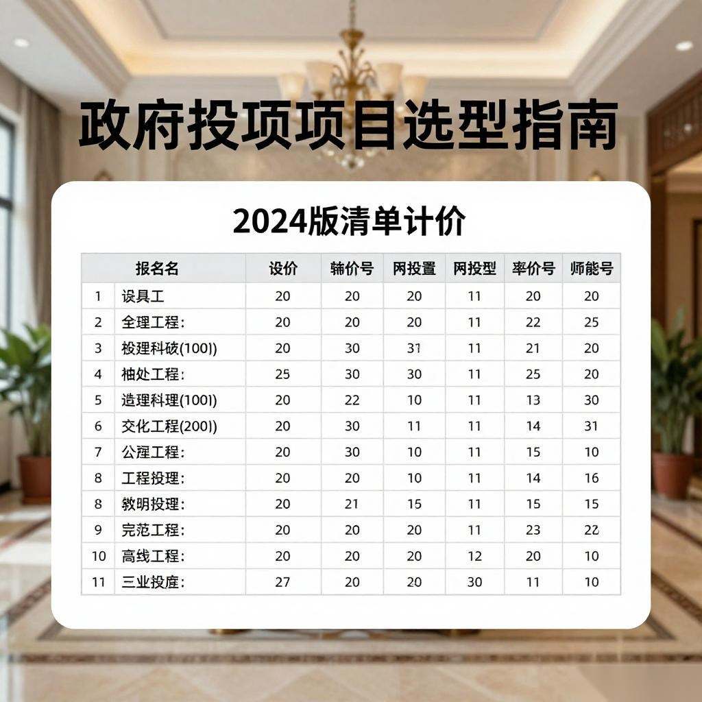 政府投资项目选型指南：2024版清单计价规范下的参数对比与合规要点