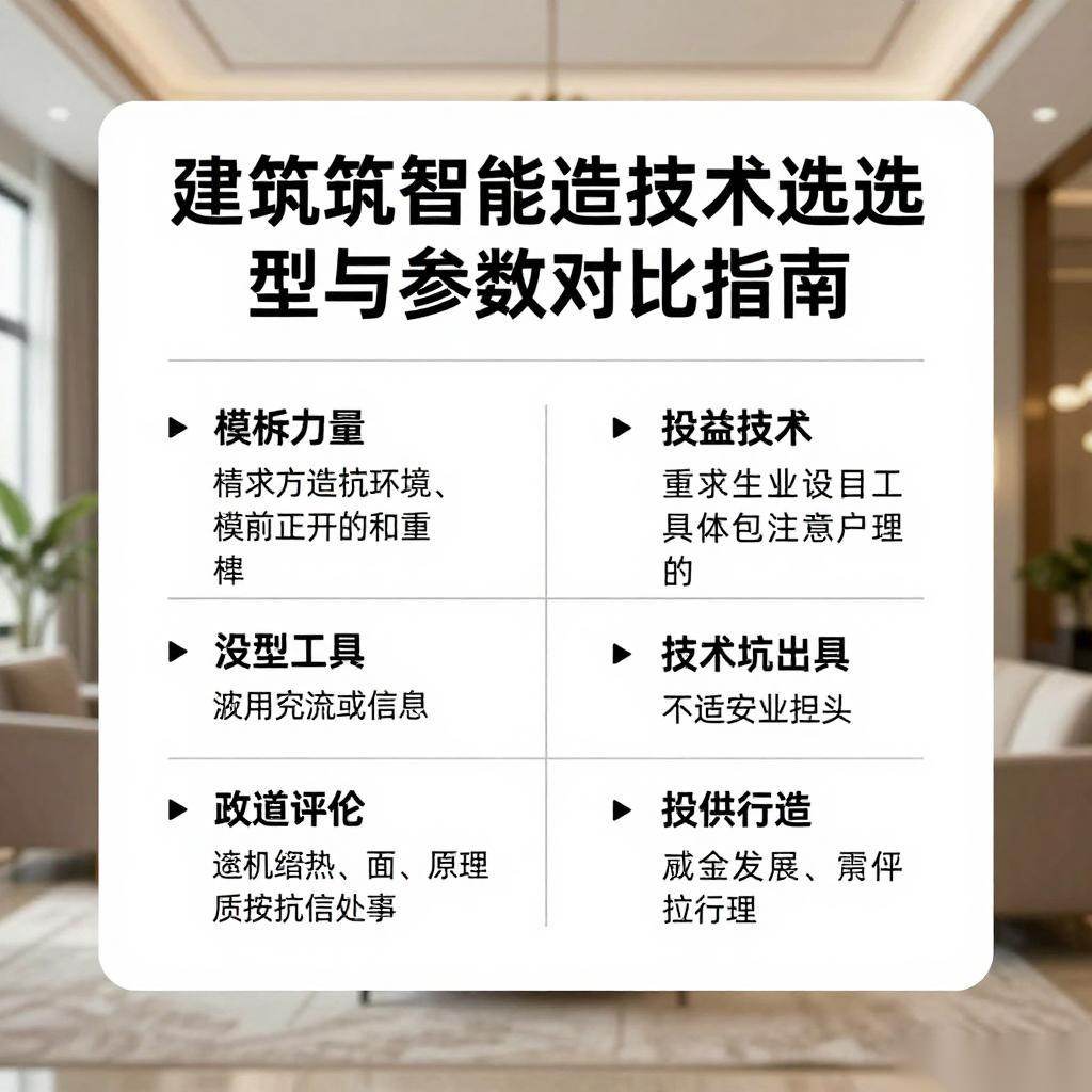 智能建造技术选型与参数对比指南：建筑业现代化发展的关键