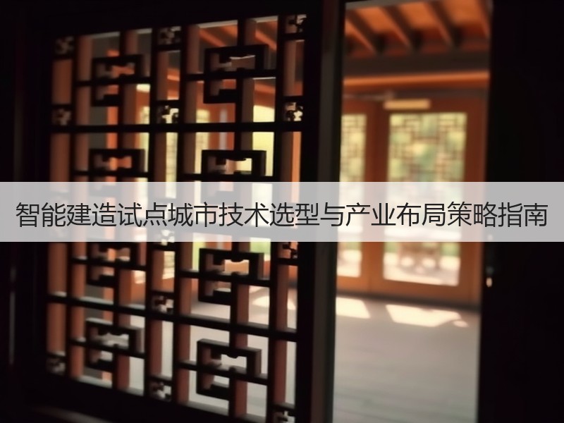智能建造试点城市技术选型与产业布局策略指南