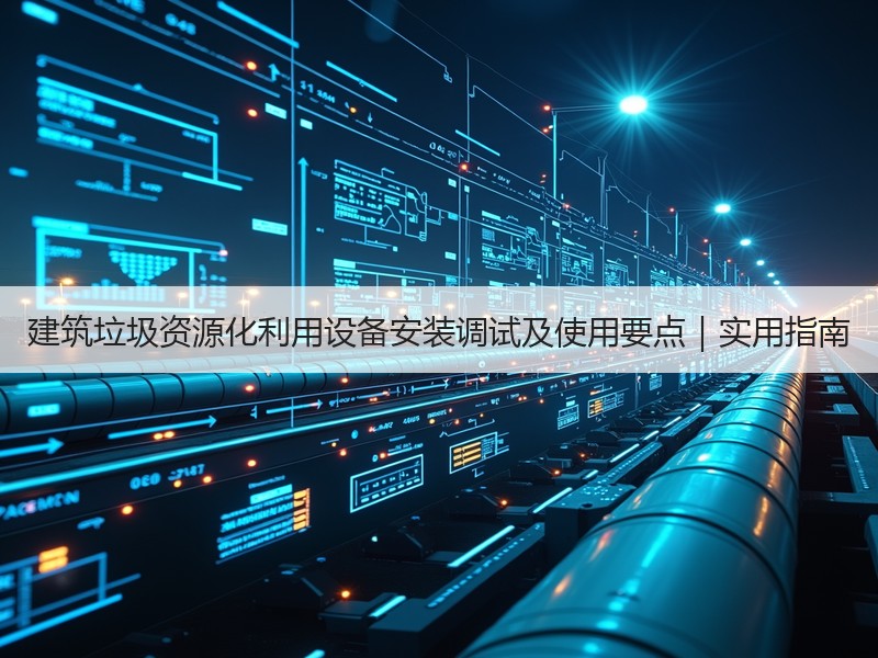 建筑垃圾资源化利用设备安装调试及使用要点｜实用指南