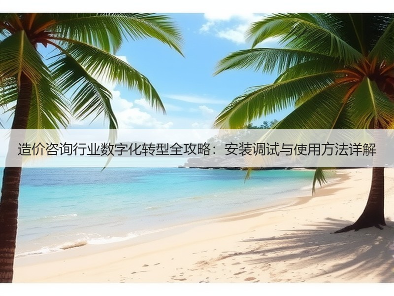 造价咨询行业数字化转型全攻略：安装调试与使用方法详解