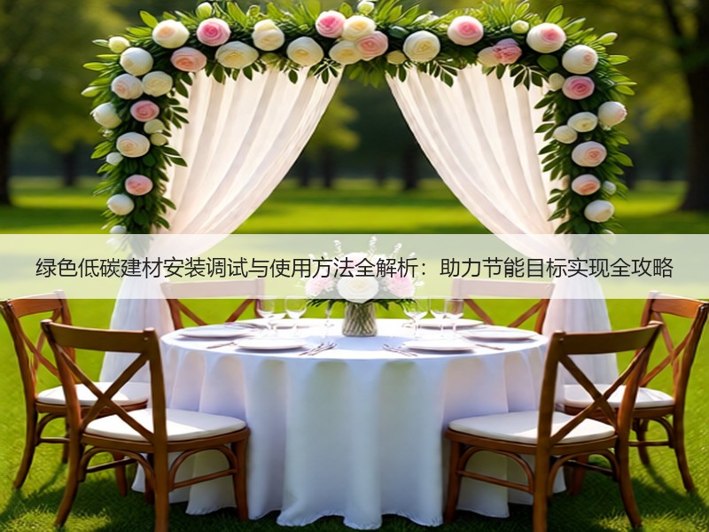 绿色低碳建材安装调试与使用方法全解析：助力节能目标实现全攻略