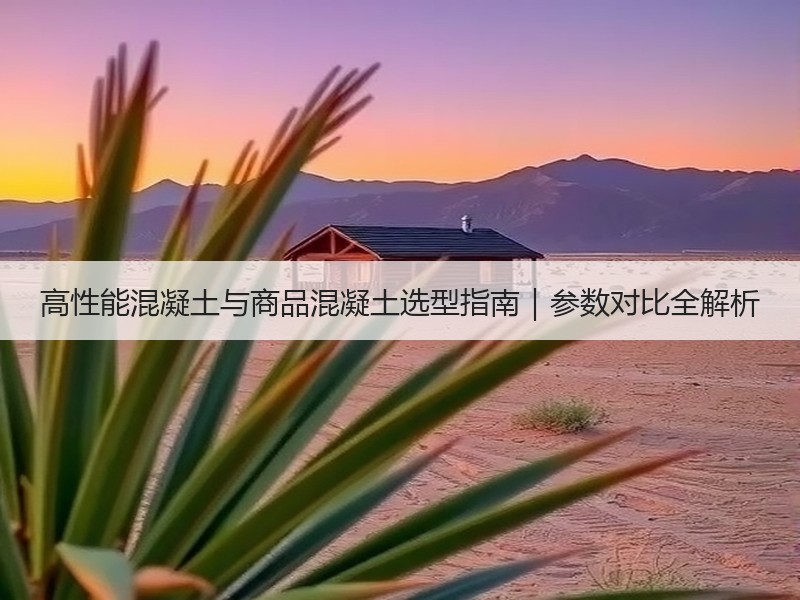 高性能混凝土与商品混凝土选型指南｜参数对比全解析