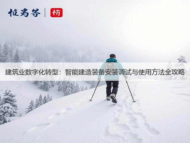 建筑业数字化转型：智能建造装备安装调试与使用方法全攻略
