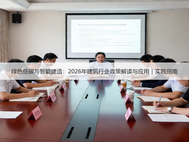 绿色低碳与智能建造：2026年建筑行业政策解读与应用｜实践指南